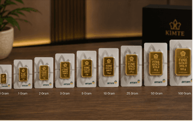 Pilihan emas batangan dari 0,5 gram hingga 100 gram